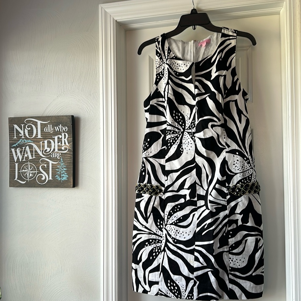 Lilly Pulitzer Black & White Floral Dress